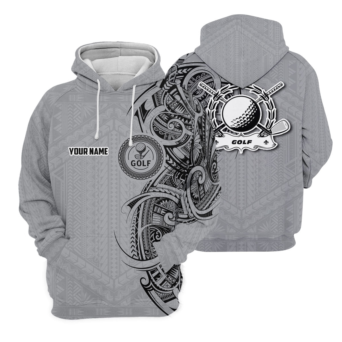 Strike Grey Tribal Tattoo Custom Men's Golf Polo Shirt, Funny Golf Shirt, Dad Golf Gift