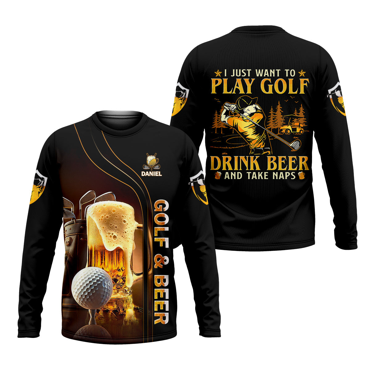 I Just Wanna Play Golf And Drink Beer Custom Golf Polo Shirt, Mens Golf Gift, Golf Lover Gift