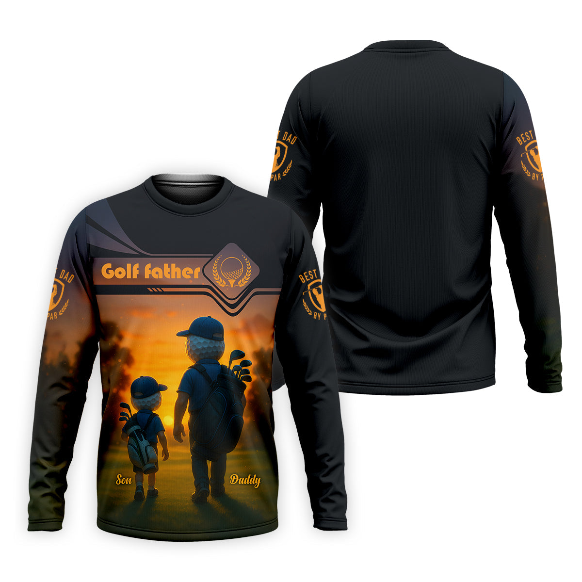 Golf Father Custom Men's Golf Polo Shirt, Funny Golf Shirt, Christmas Golf Gift