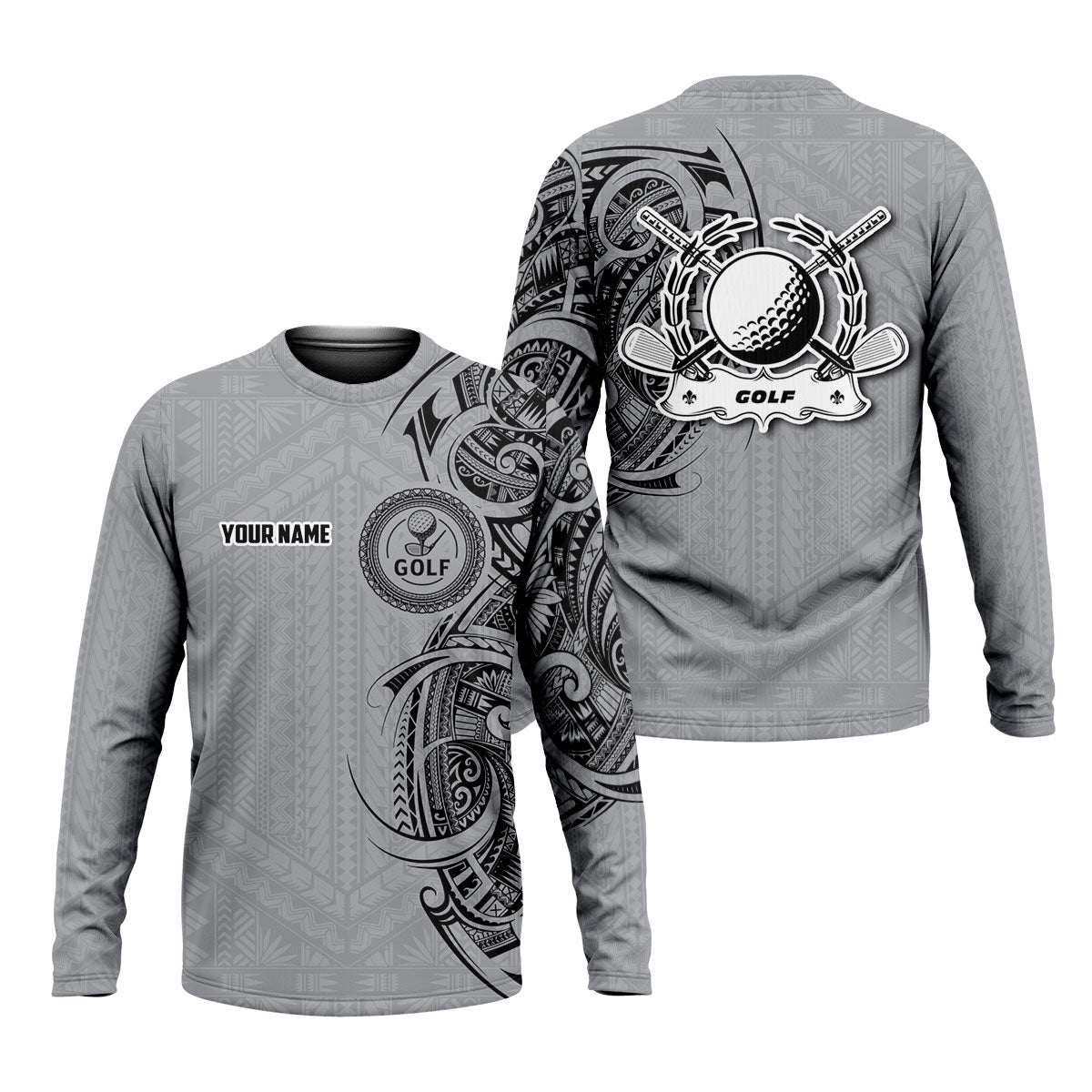 Strike Grey Tribal Tattoo Custom Men's Golf Polo Shirt, Funny Golf Shirt, Dad Golf Gift
