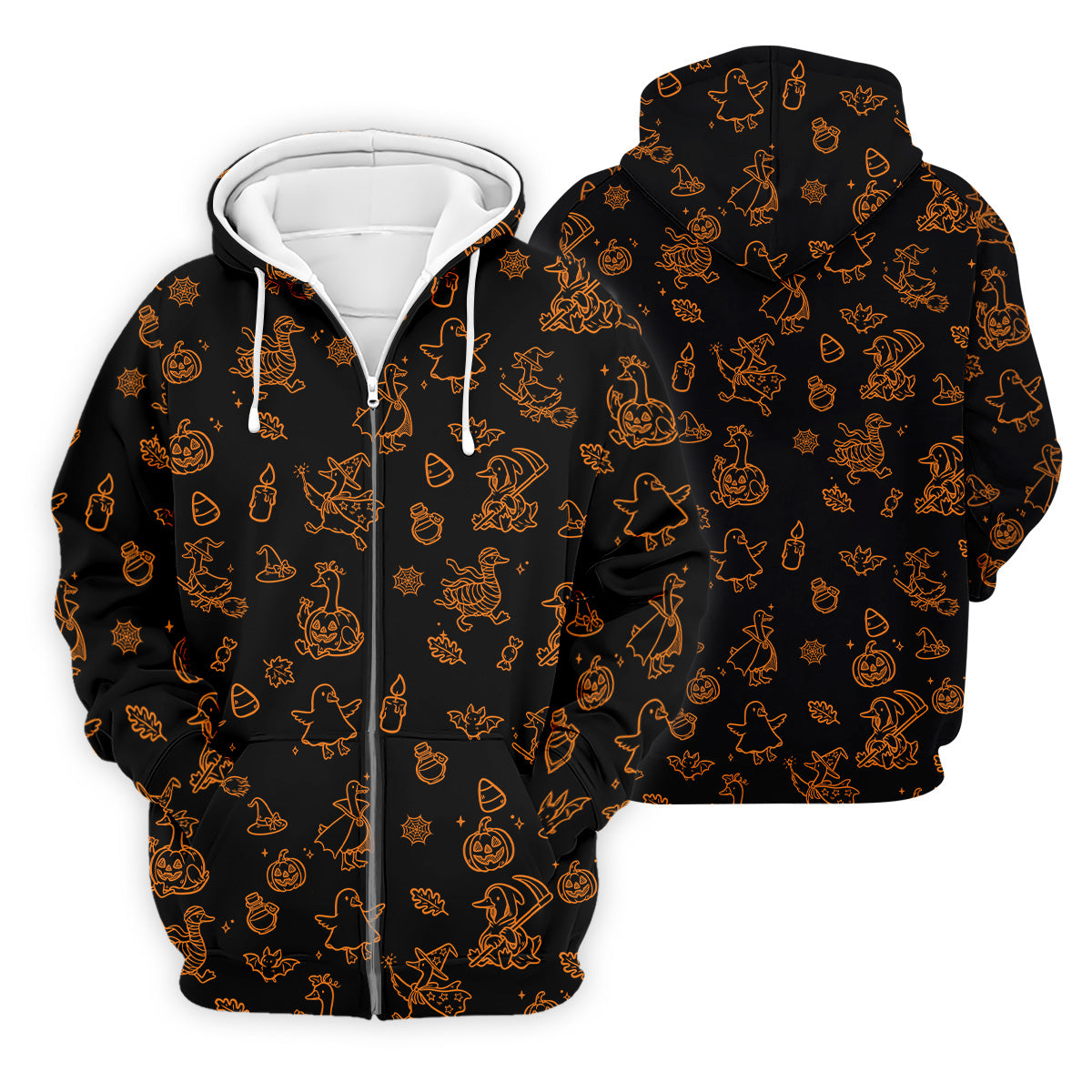 Goose Halloween, Doodle Pattern, Black Orange Golf Polo, Mens Funny Golf Shirts, Long Sleeve Golf Shirts, Men Golf Polo