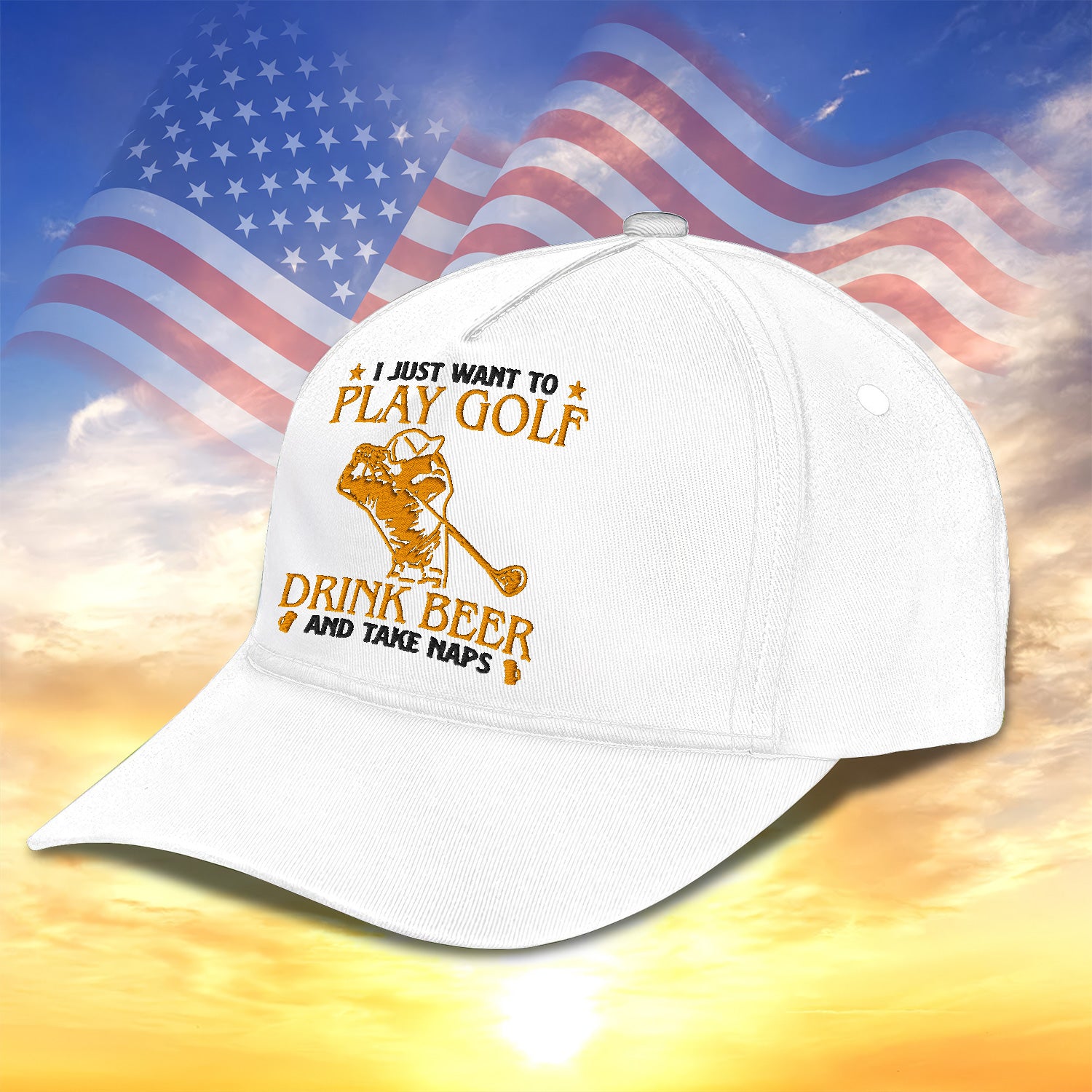 I Just Want To Play Golf Embroidered Baseball Cap, Golf Hat, Dad Golf Gift
