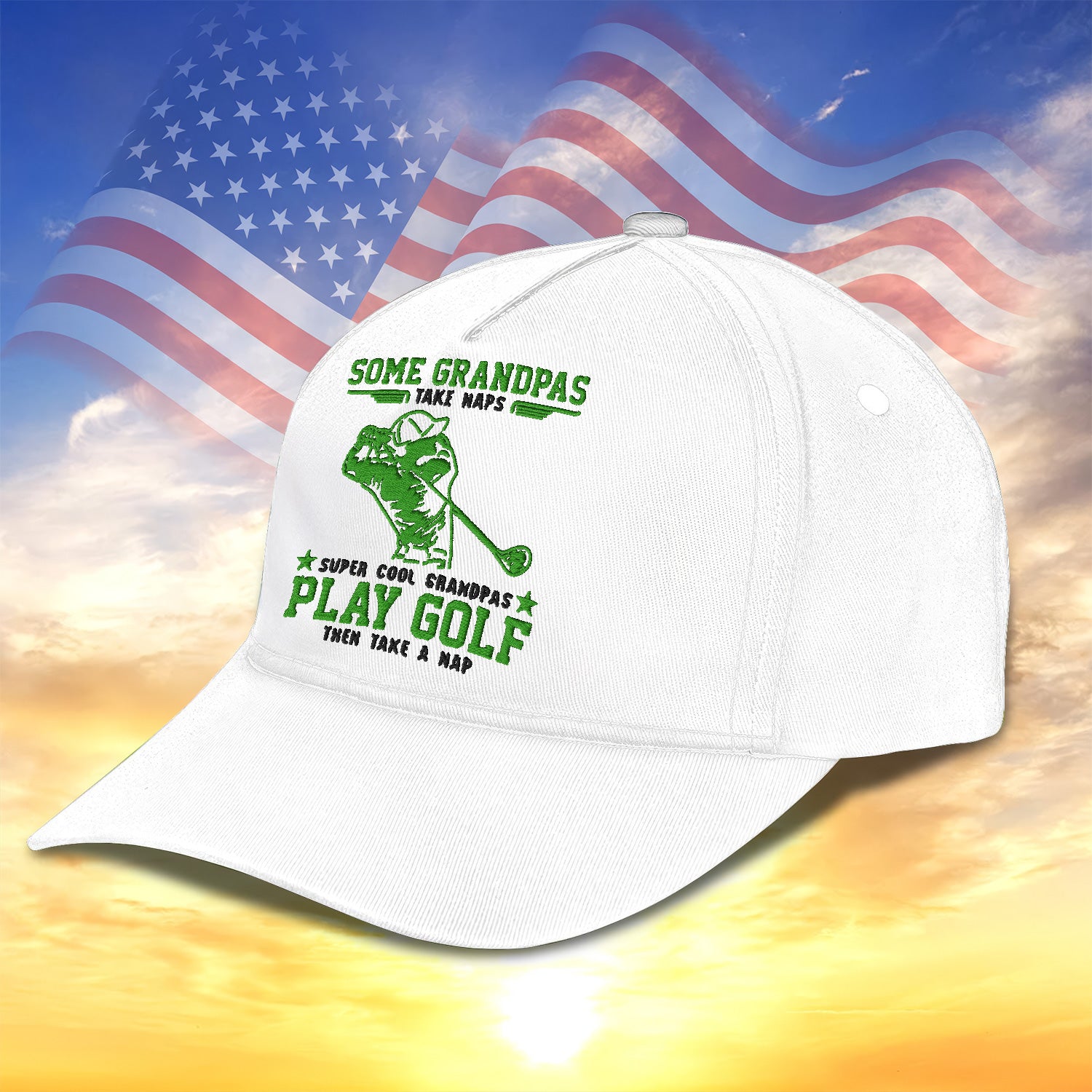 Some Grandpas Take Naps Embroidered Baseball Cap, Funny Golf Hat, Dad Golf Gift