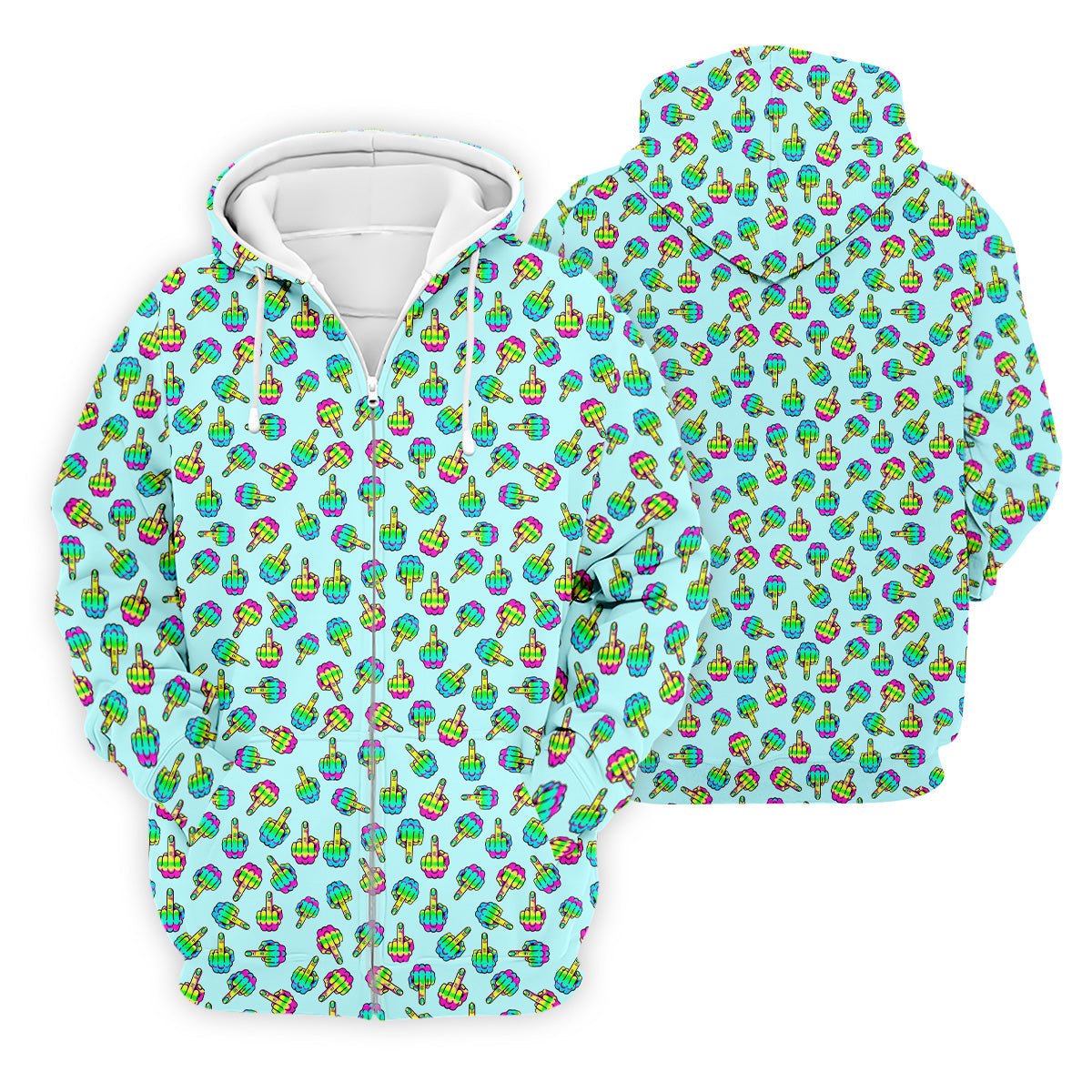Neon Middle Finger Fun Men's Golf Polos, Fun Golf Shirts For Men, Cool Golf Gifts, Polo For Men