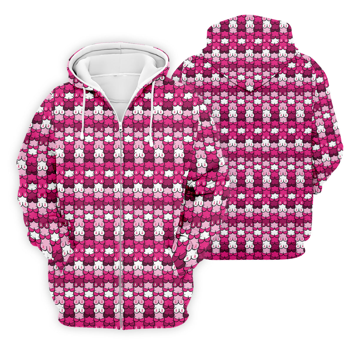 Funny Pink Ribbon Men's Polo Shirt, Breast Cancer Awareness Shirt, Fun Men Golf Shirts