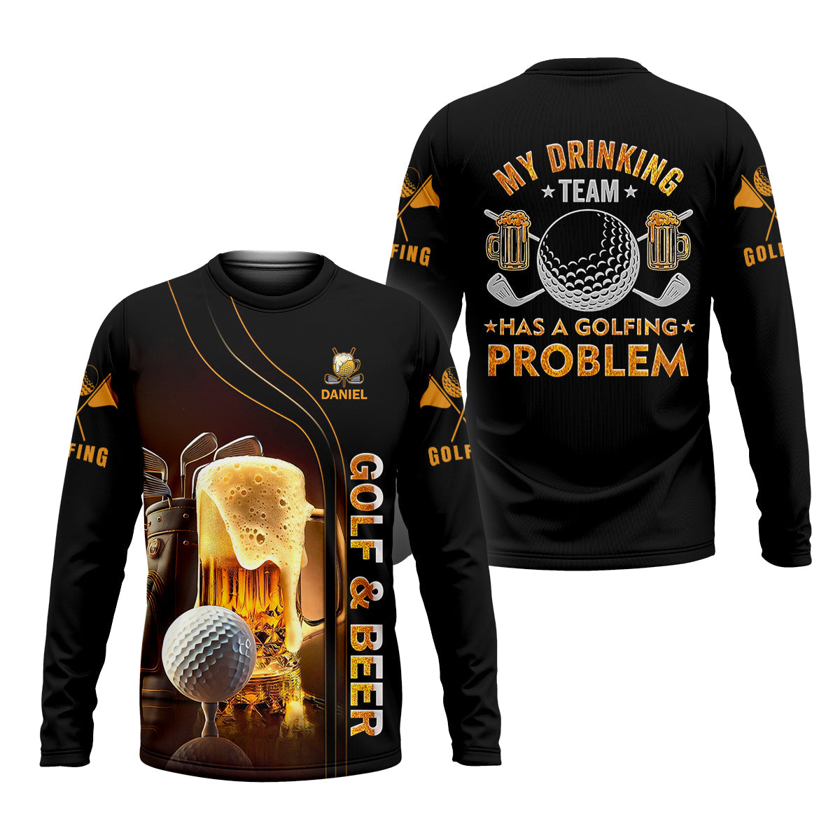 My Drinking Team Has Golfing Problem Beer Custom Men's Golf Polo Shirt, Mens Golf Gift, Funny Golf Shirt