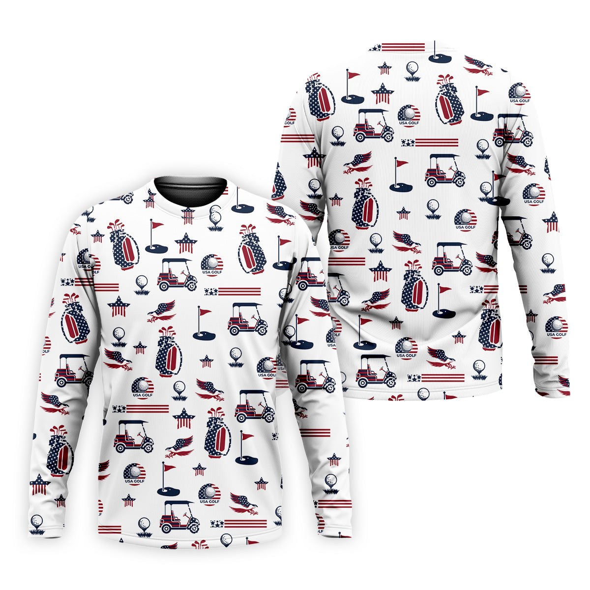 Patriotic USA Men's Golf Polo Shirt, Men's 4th Of July Shirts, USA Golf Shirt, Gifts For Golfing Dad