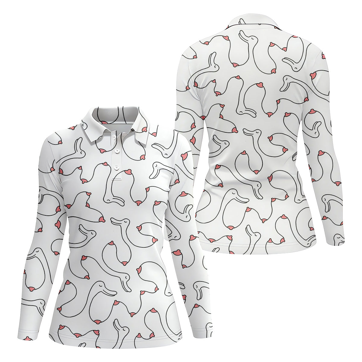 Funny Boob Goose Womens Golf Polo Shirt, Ladies Golf Clothes, Custom Ladies Golf Shirt