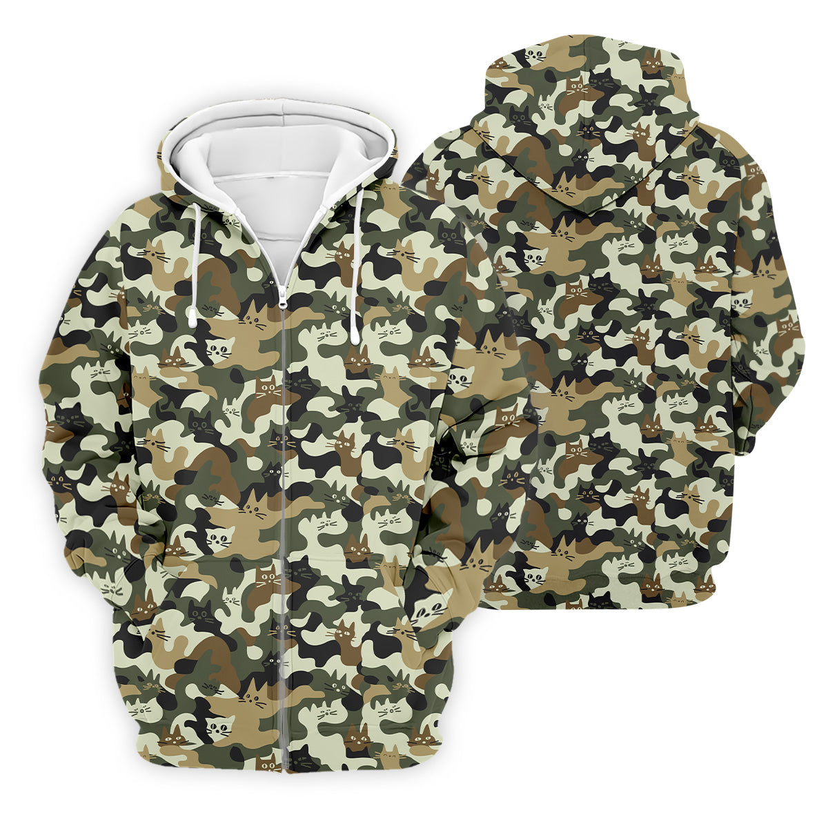 Funny Cat Camo Men's Golf Polo Shirt, Cat Golf Shirt, Funny Golf Shirt, Mens Golf Gift