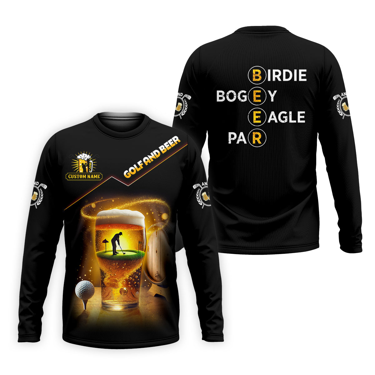 Golf And Beer Custom Golf Polo Shirt, Funny Golf Shirt, Gift For Golfers