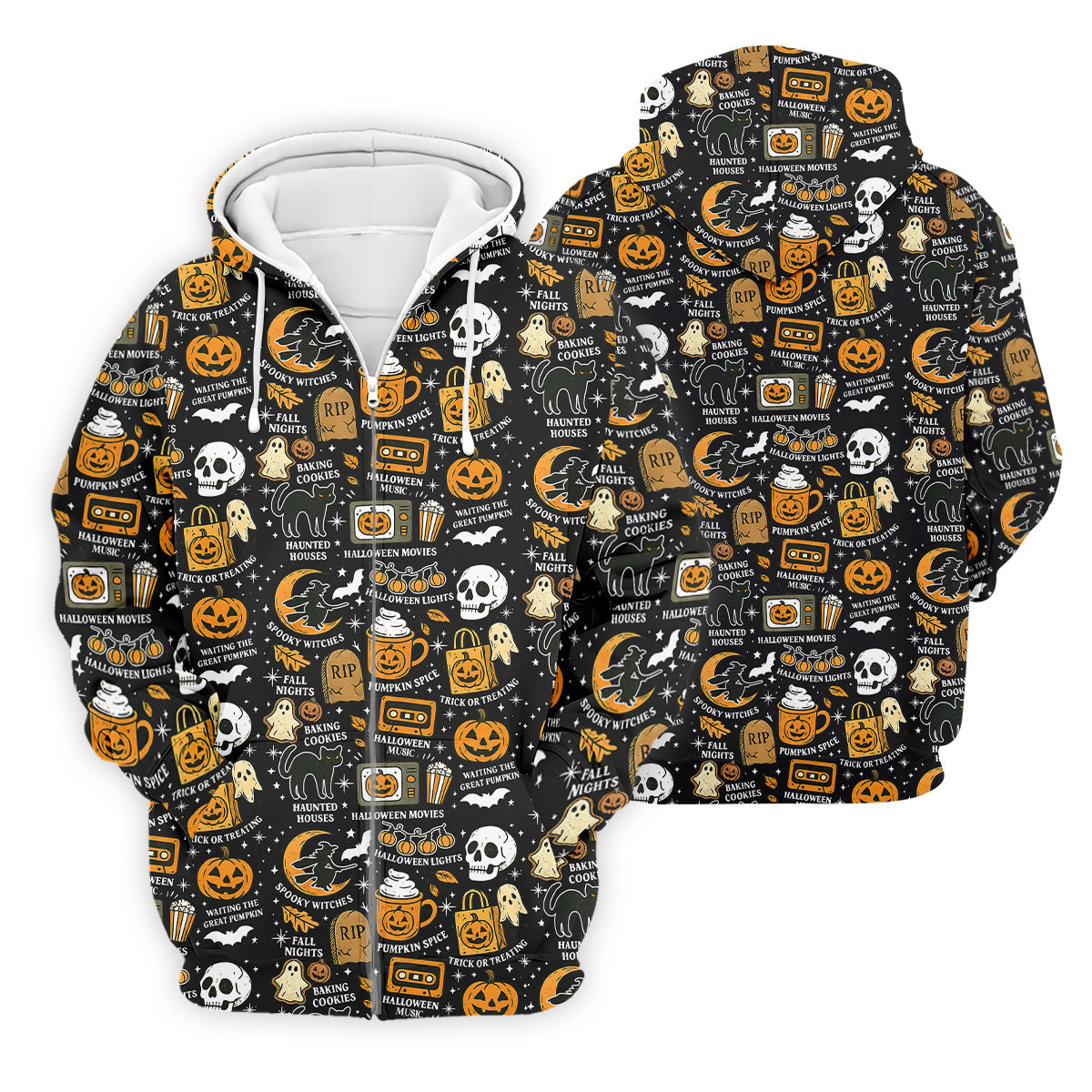 Vintage Halloween Spooky Witches Golf Polo Shirts, Halloween Theme Shirts, Ghost Pumpkin, Fun Golf Shirts For Mens