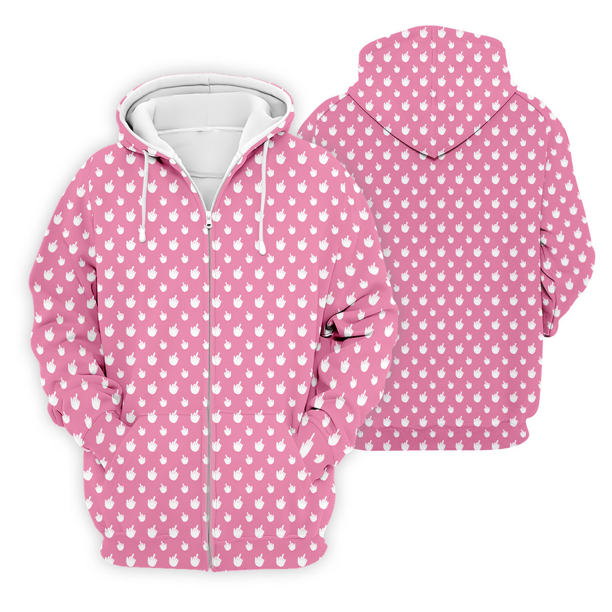 Funny Middle Finger Pink Golf Shirt, Men's Funny Golf Shirts, Men's Golf Polo, Golfing Apparel