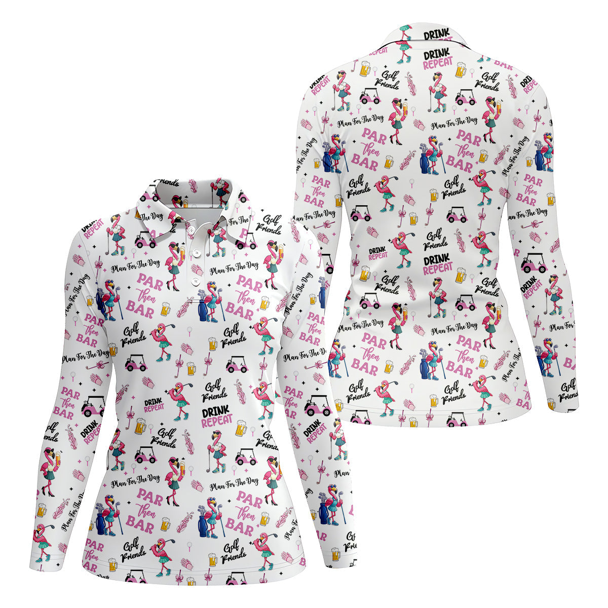 Par Then Bar Flamingo Golf Shirt, Fun Golf Shirts, Matching Golf Shirts, Couple Golf Shirt