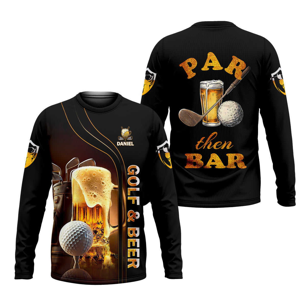 Par Then Bar Golf And Beer Custom Funny Golf Polo Shirt, Dad Golf Gifts