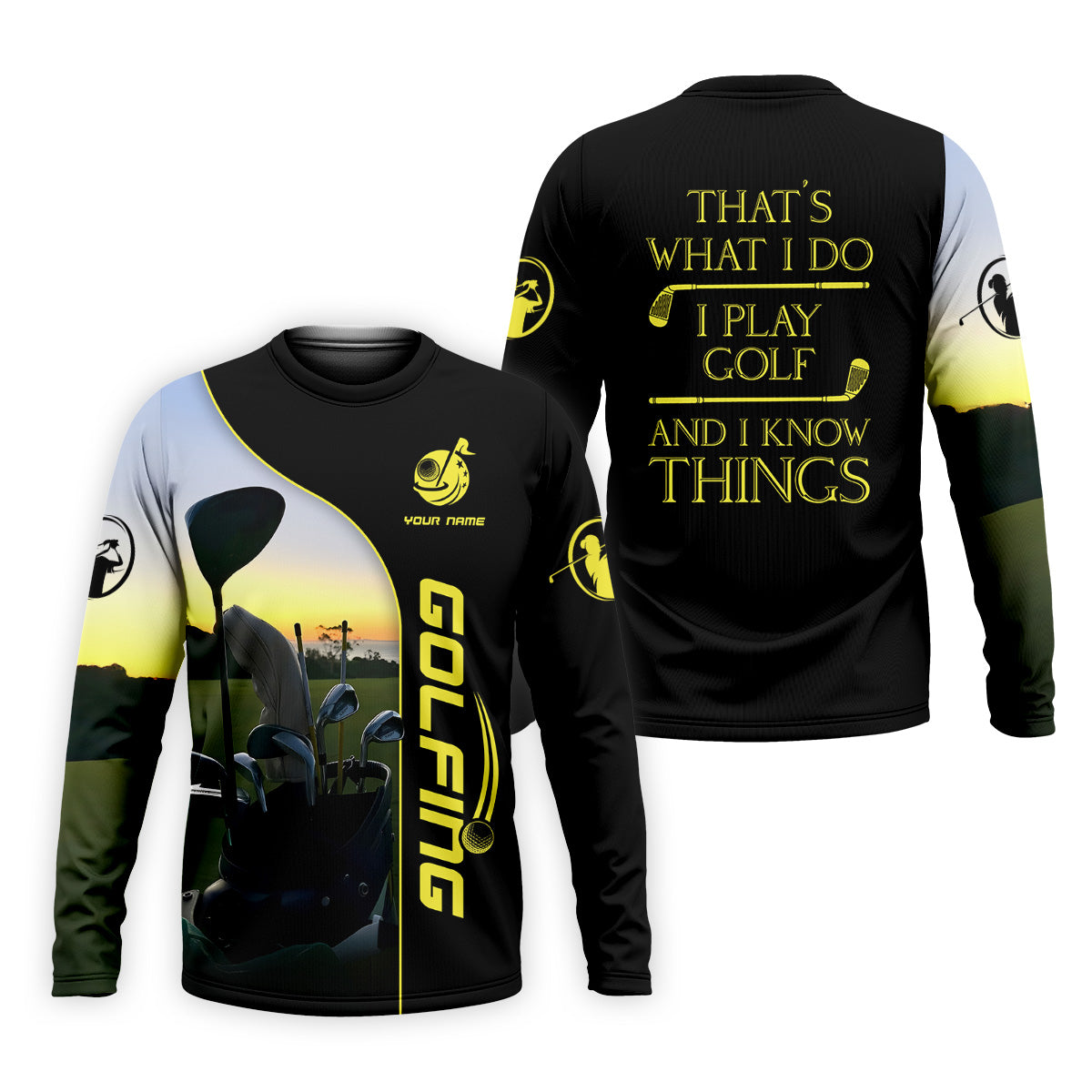 That's What I Do I Play Golf And I Know Things Custom Funny Golf Polo Shirt, Christmas Golf Gift