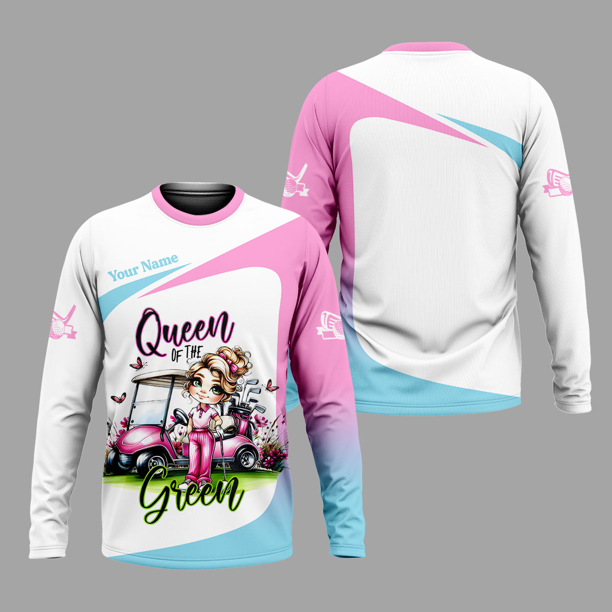 Queen Of The Green Custom Funny Womens Golf Polo Shirt, Ladies Golf Shirts, Best Golf Shirts