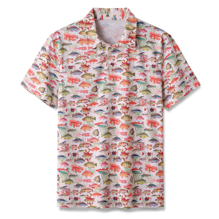 Sea Ocean Fish Men's Golf Polo Shirt, Funny Golf Shirt, Gift For Golfers