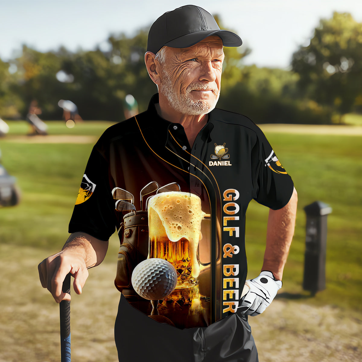 That's What I Do I Drink Beer And Play Golf Custom Funny Golf Polo Shirt, Dad Golf Gifts