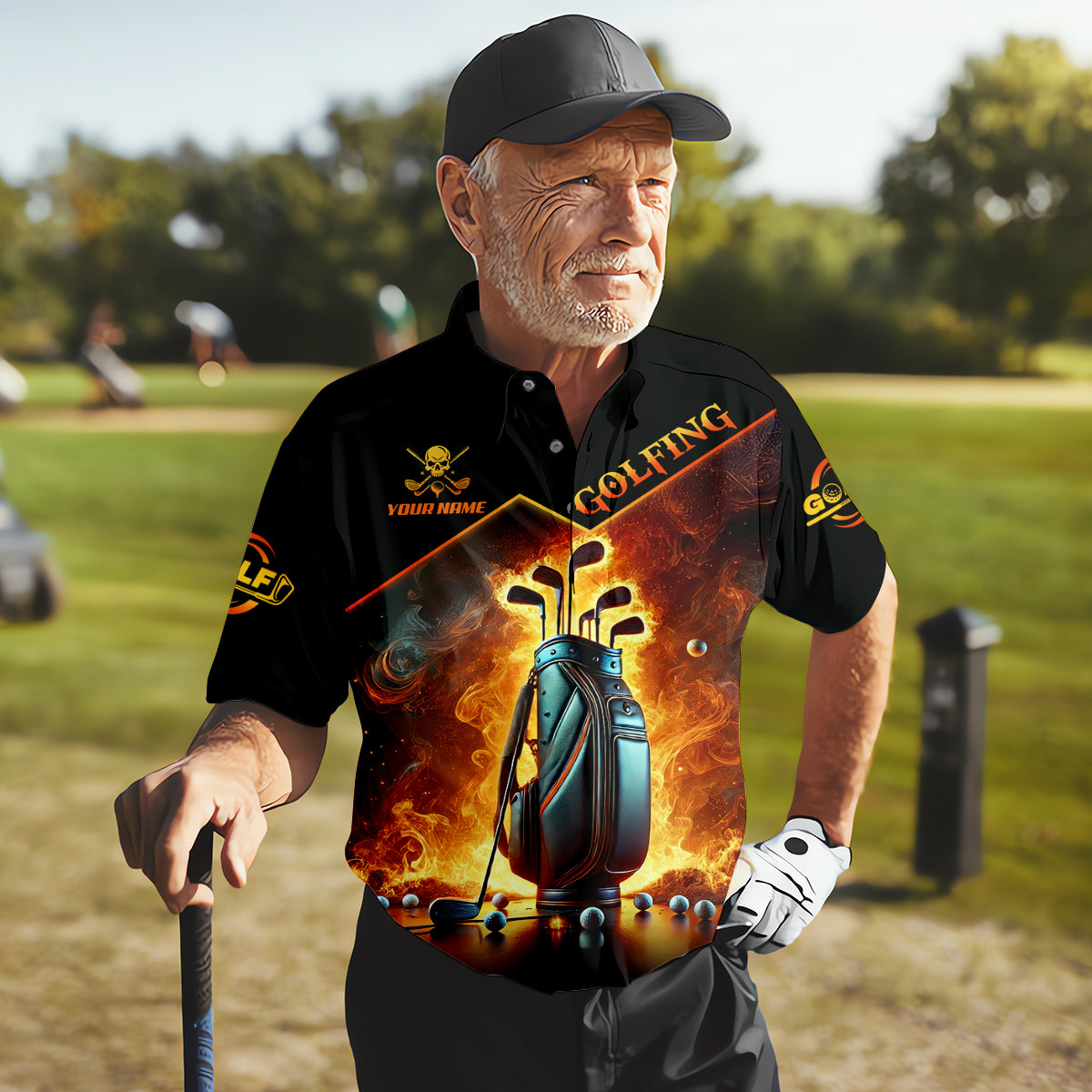 Weapons Of Grass Destruction Custom Men's Golf Polo Shirt, Dad Golf Gift