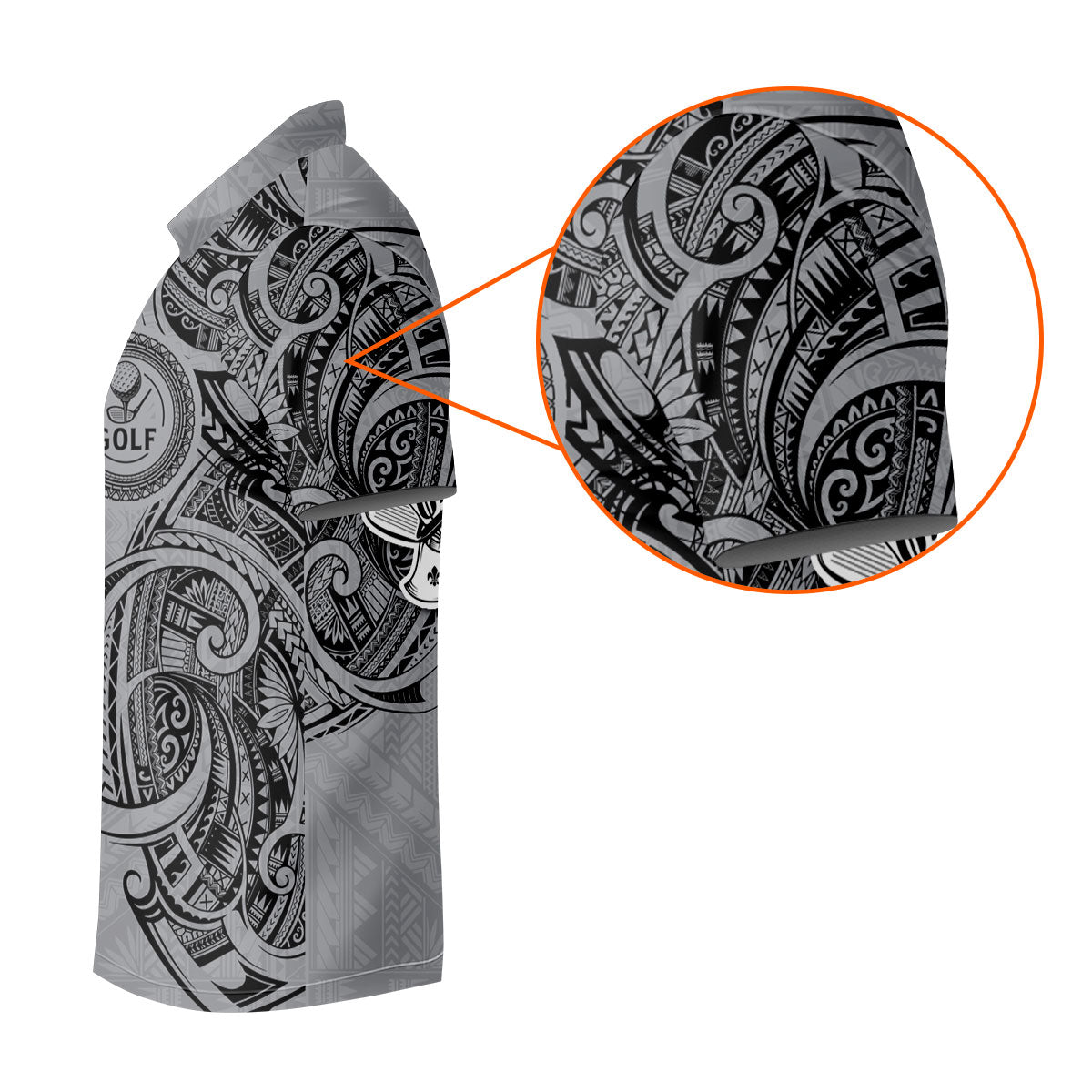 Strike Grey Tribal Tattoo Custom Men's Golf Polo Shirt, Funny Golf Shirt, Dad Golf Gift