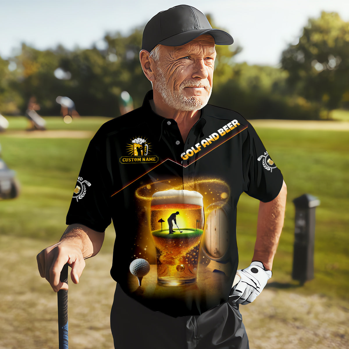 Golf And Beer Custom Golf Polo Shirt, Funny Golf Shirt, Gift For Golfers