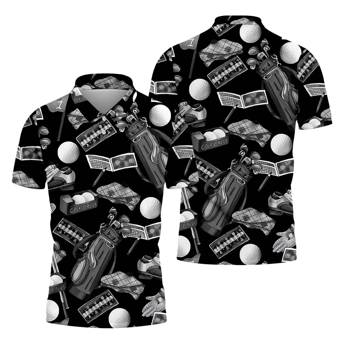 Golf Themed Retro Men's Golf Polo Shirt, Funny Golf Shirt, Golf Gifts For Dad