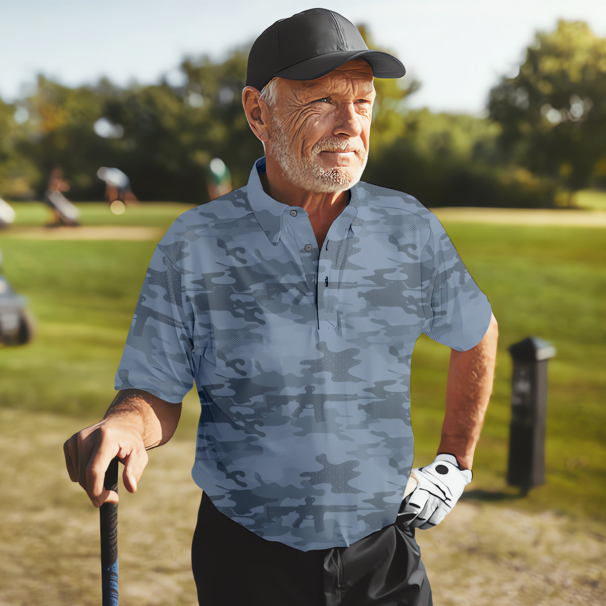 Camouflage Golf Polo, Golfing Apparel, Men Golf Gift, Camouflage Golf Shirts