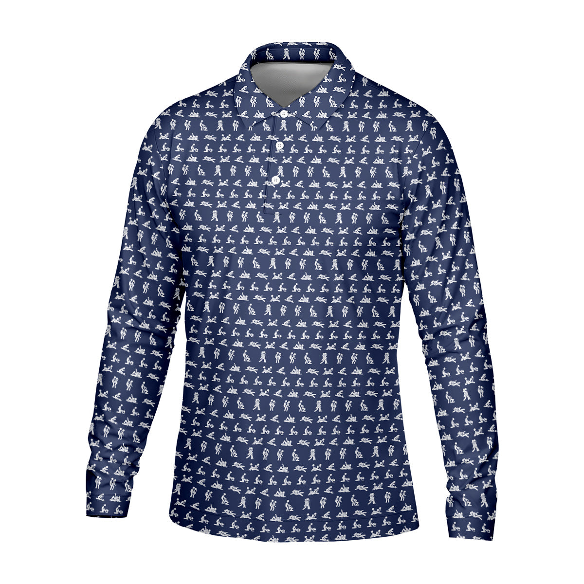 Stick Figure Couple Fun Men's Golf Polos, Fun Golf Shirts For Men, Unique Gift For Golfer, Matching Golf Shirt