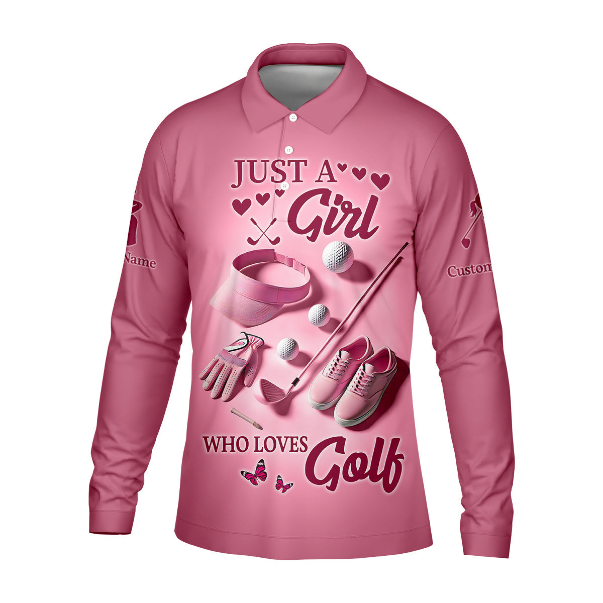 Just A Girl Who Loves Golf Womens Golf Polo Shirt, Womens Golf Gifts