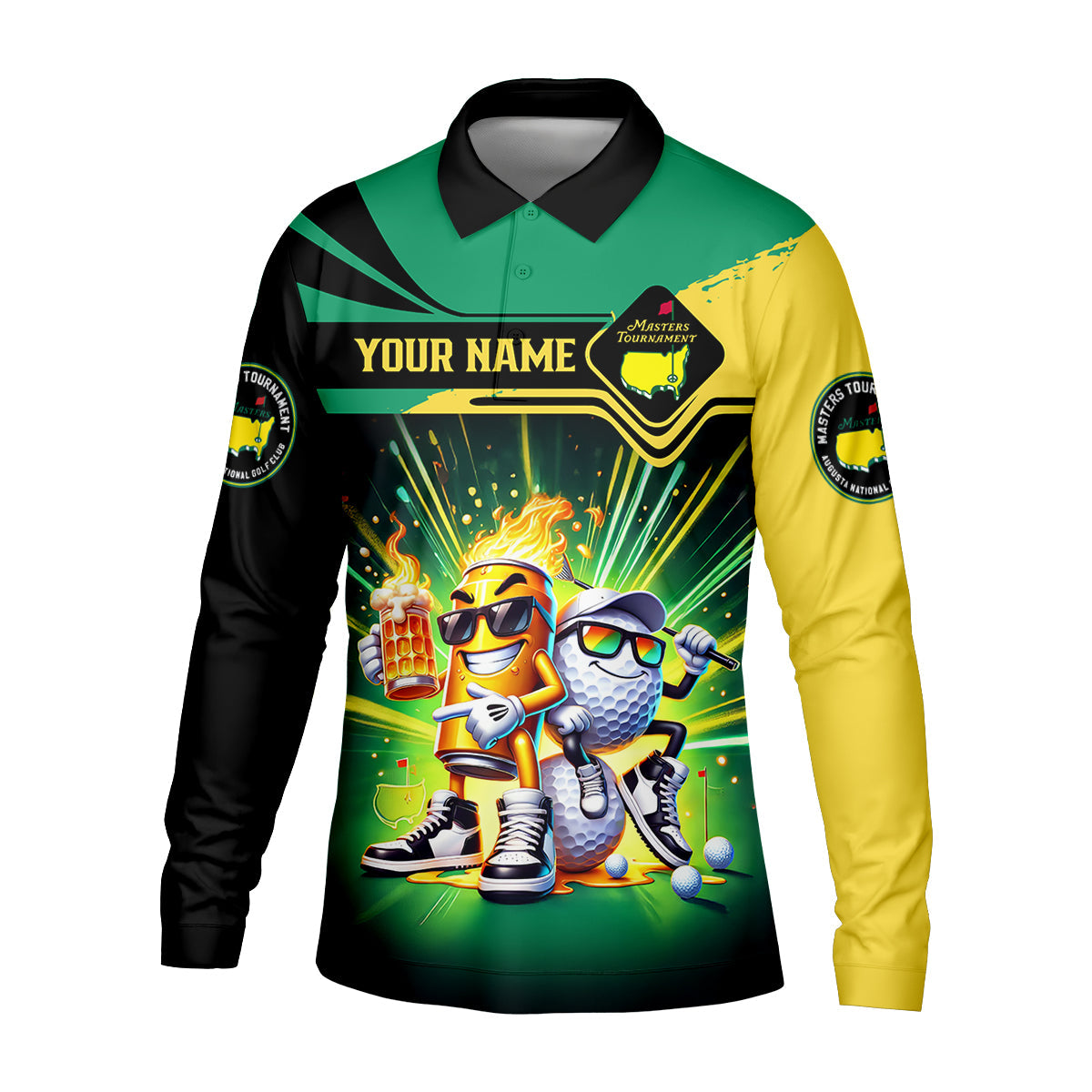 Par Eagle Birdie Bogey Golf & Beer Custom Men's Golf Polo Shirt, Master Tournament Shirt, Funny Golf Polos