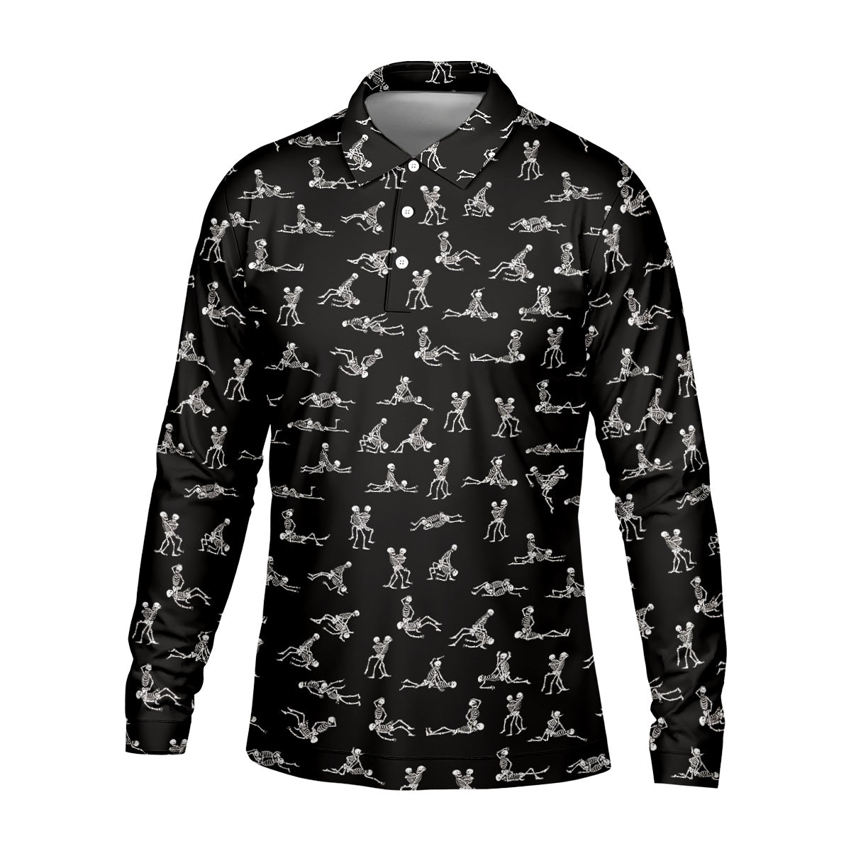 Funny Skeleton Sex Position Golf Shirt, Halloween Gift Idea, Fun Golf Shirts For Men, Unique Gift For Golfer
