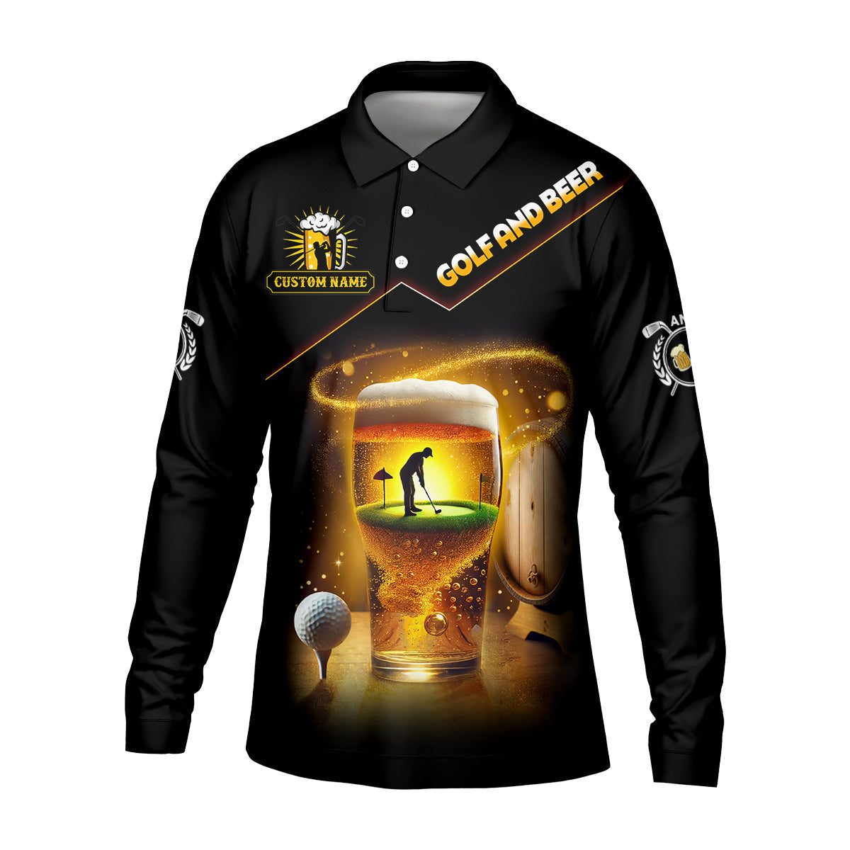 Golf And Beer Custom Golf Polo Shirt, Funny Golf Shirt, Gift For Golfers