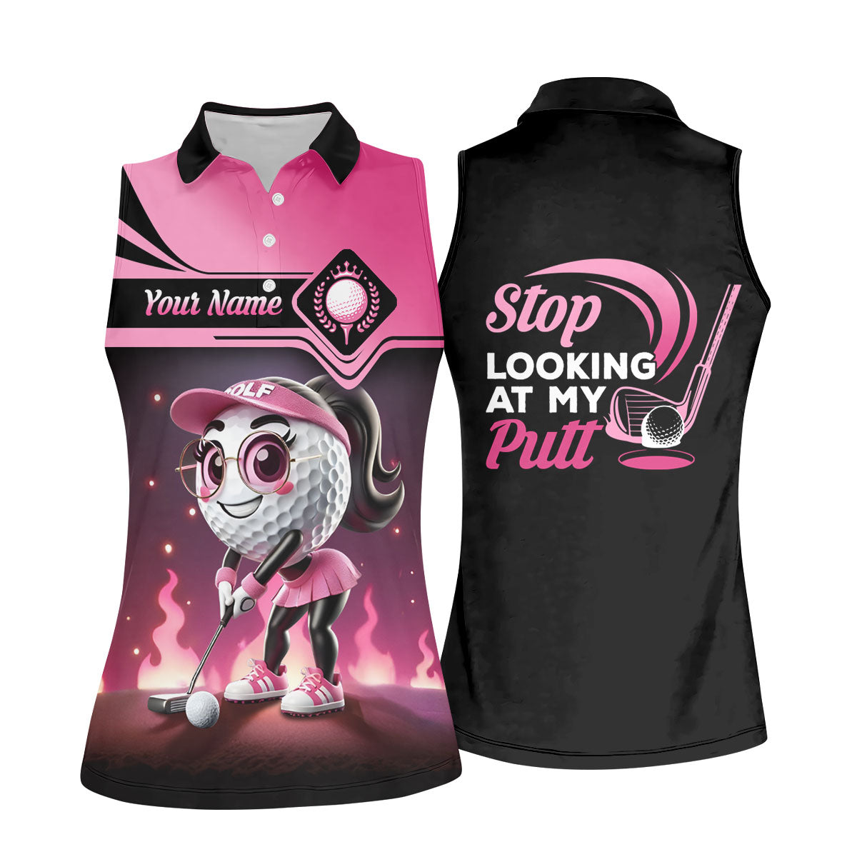Stop Looking At My Putt Personalized Golf Polo Shirt, Womens Golf Gifts, Mothers Day Gifts