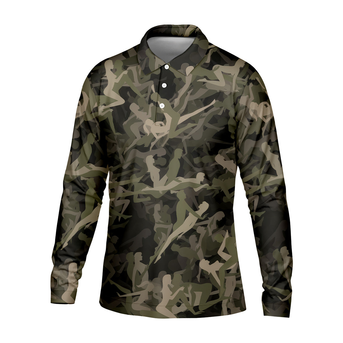 Funny Sex Positions Stick Figure Camo Golf Tops For Men, Unique Gift For Golfer, Men's Golf Polo