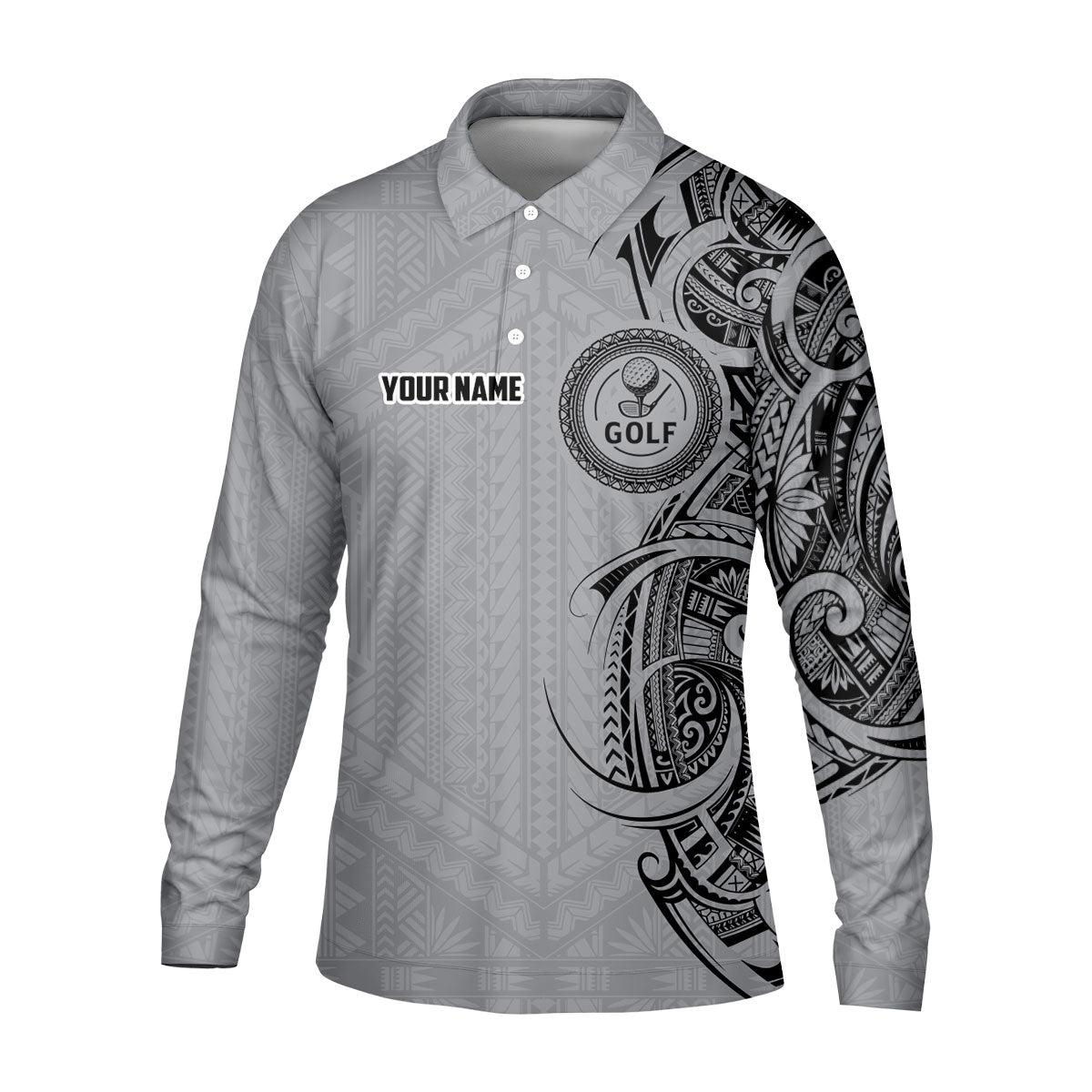 Strike Grey Tribal Tattoo Custom Men's Golf Polo Shirt, Funny Golf Shirt, Dad Golf Gift