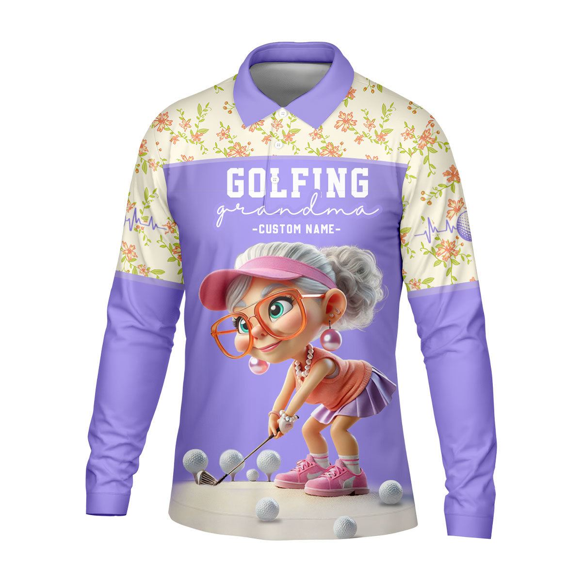 Some Grandmas Knit Real Grandmas Play Golf Custom Men's Golf Polo Shirt, Dad Golf Gift