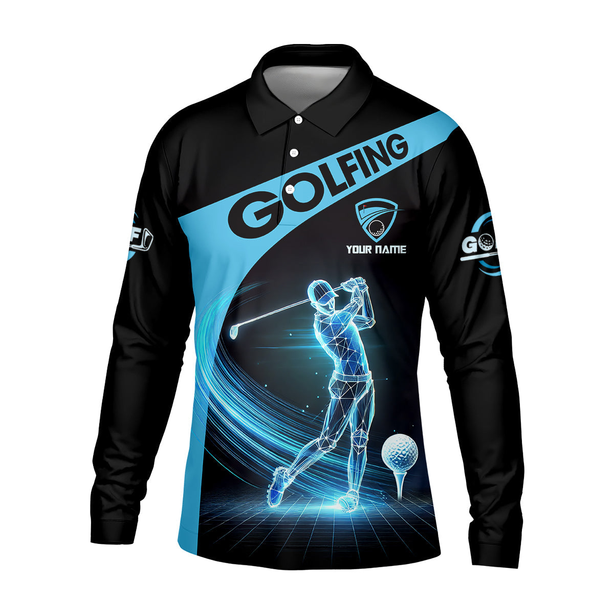 Swing Swear Look For Ball Repeat Custom Funny Golf Polo Shirt, Dad Golf Gifts