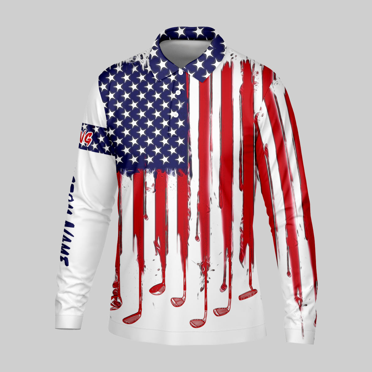 American Flag Custom Golf Polo Shirt, US Patriotic Pride Unisex Tropical Hawaiian Aloha Shirt, Summer Vacation