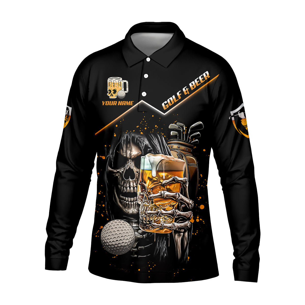 Custom Golf And Beer Soul Keeper Golf Polo Shirt , Funny Golf Shirt, Gift For Golfers