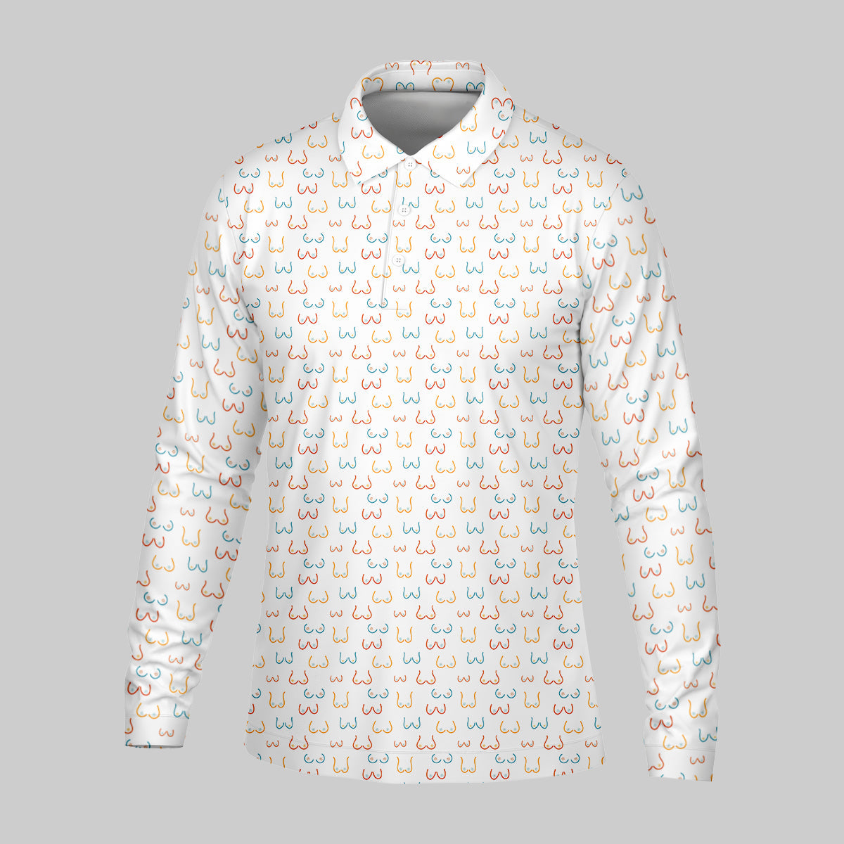 Funny Boobs Men's Golf Polo Shirt, Dad Golf Shirt, Christmas Golf Gift
