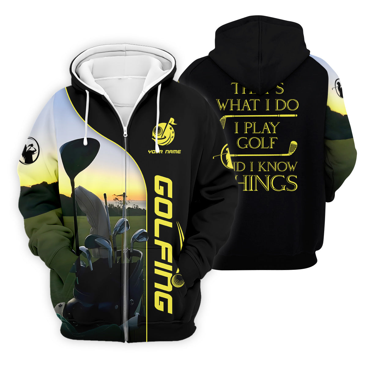 That's What I Do I Play Golf And I Know Things Custom Funny Golf Polo Shirt, Christmas Golf Gift