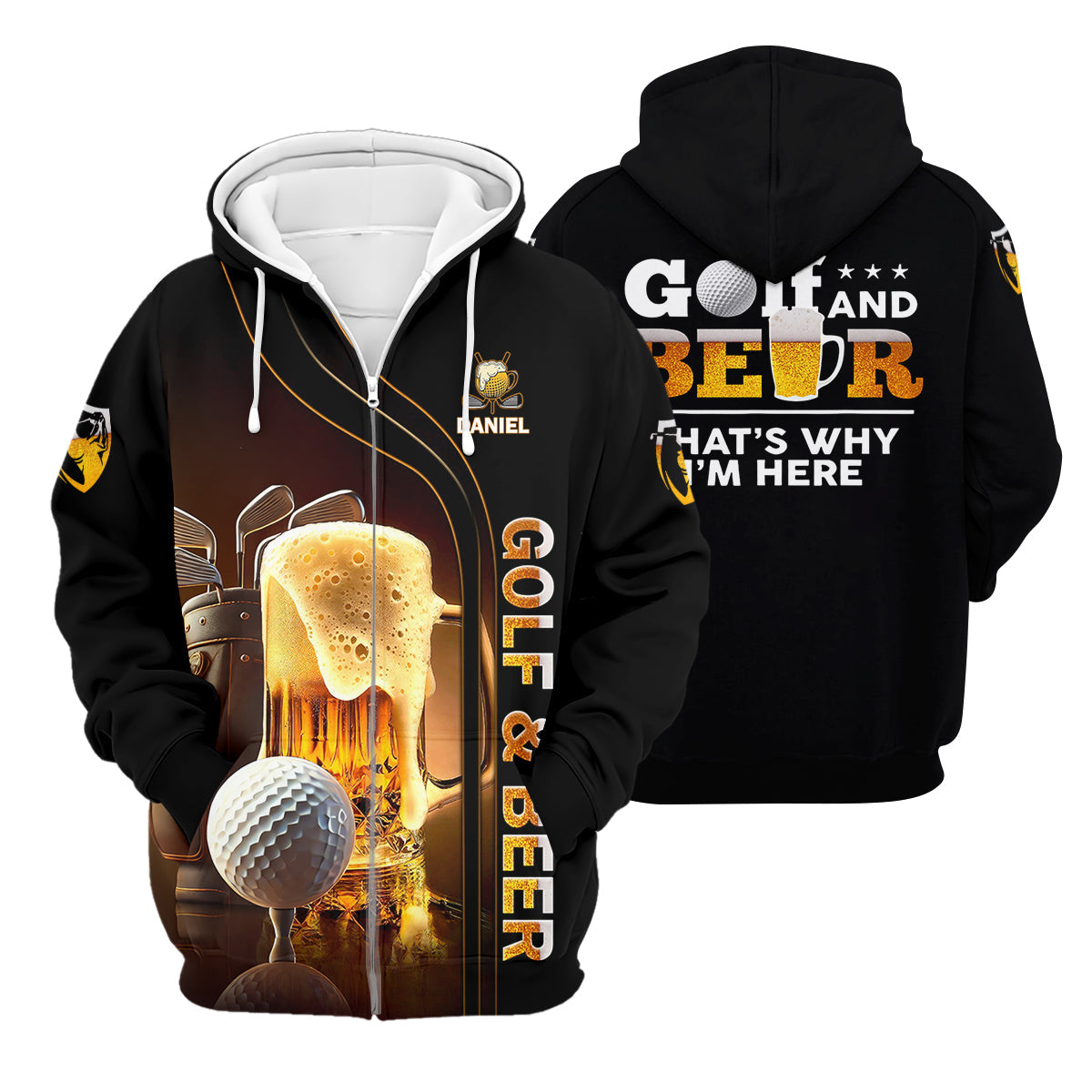 Golf And Beer That's Why I'm Here Custom Men's Golf Polo Shirt, Funny Golf Shirt, Gift For Golfers