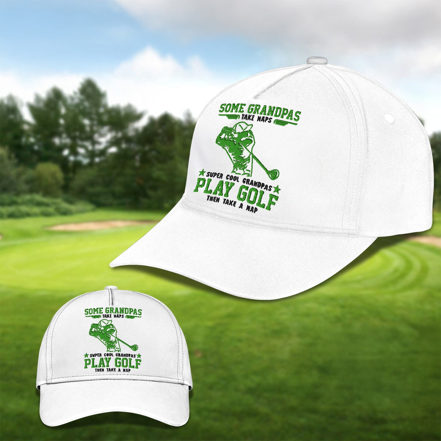 Some Grandpas Take Naps Embroidered Baseball Cap, Funny Golf Hat, Dad Golf Gift