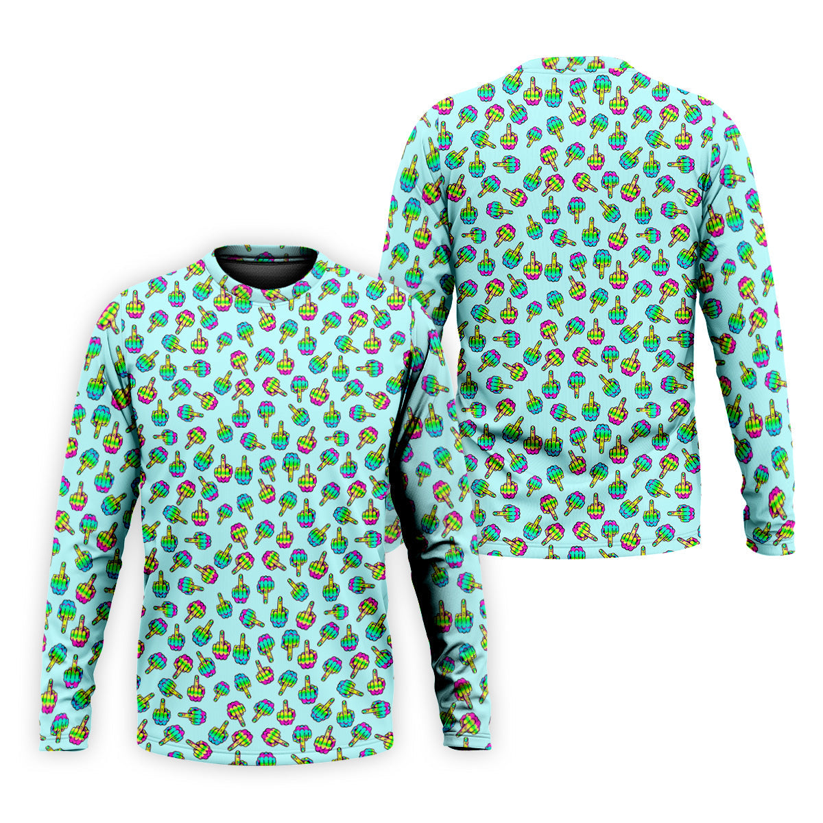 Neon Middle Finger Fun Men's Golf Polos, Fun Golf Shirts For Men, Cool Golf Gifts, Polo For Men