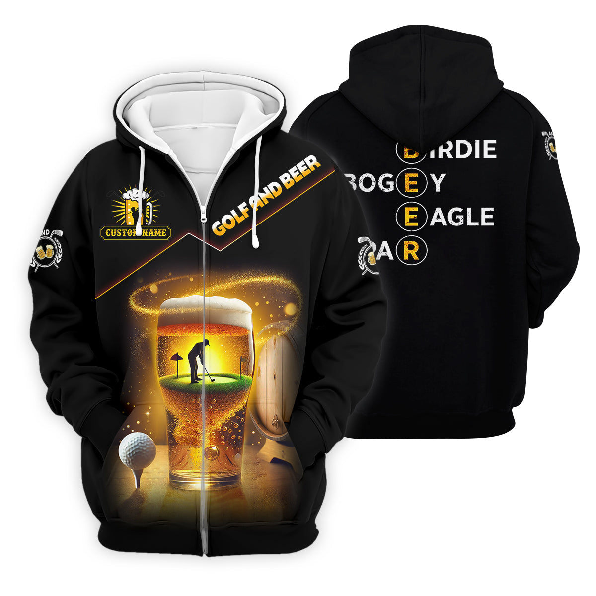Golf And Beer Custom Golf Polo Shirt, Funny Golf Shirt, Gift For Golfers