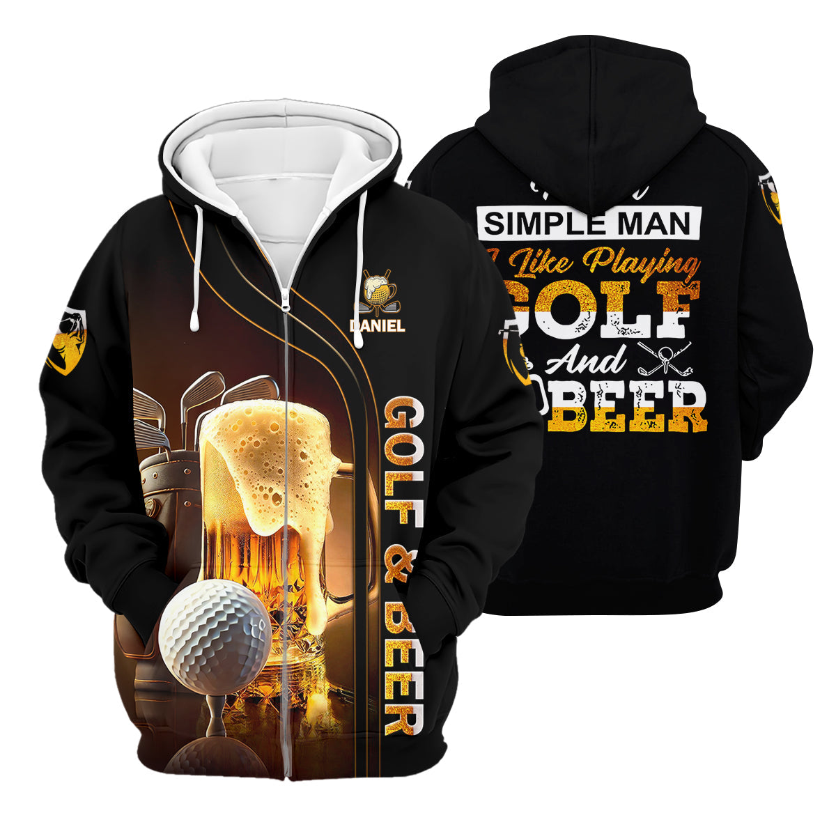 I'm A Simple Man I Like Playing Golf & Beer Custom Funny Golf Polo Shirt, Dad Golf Gifts