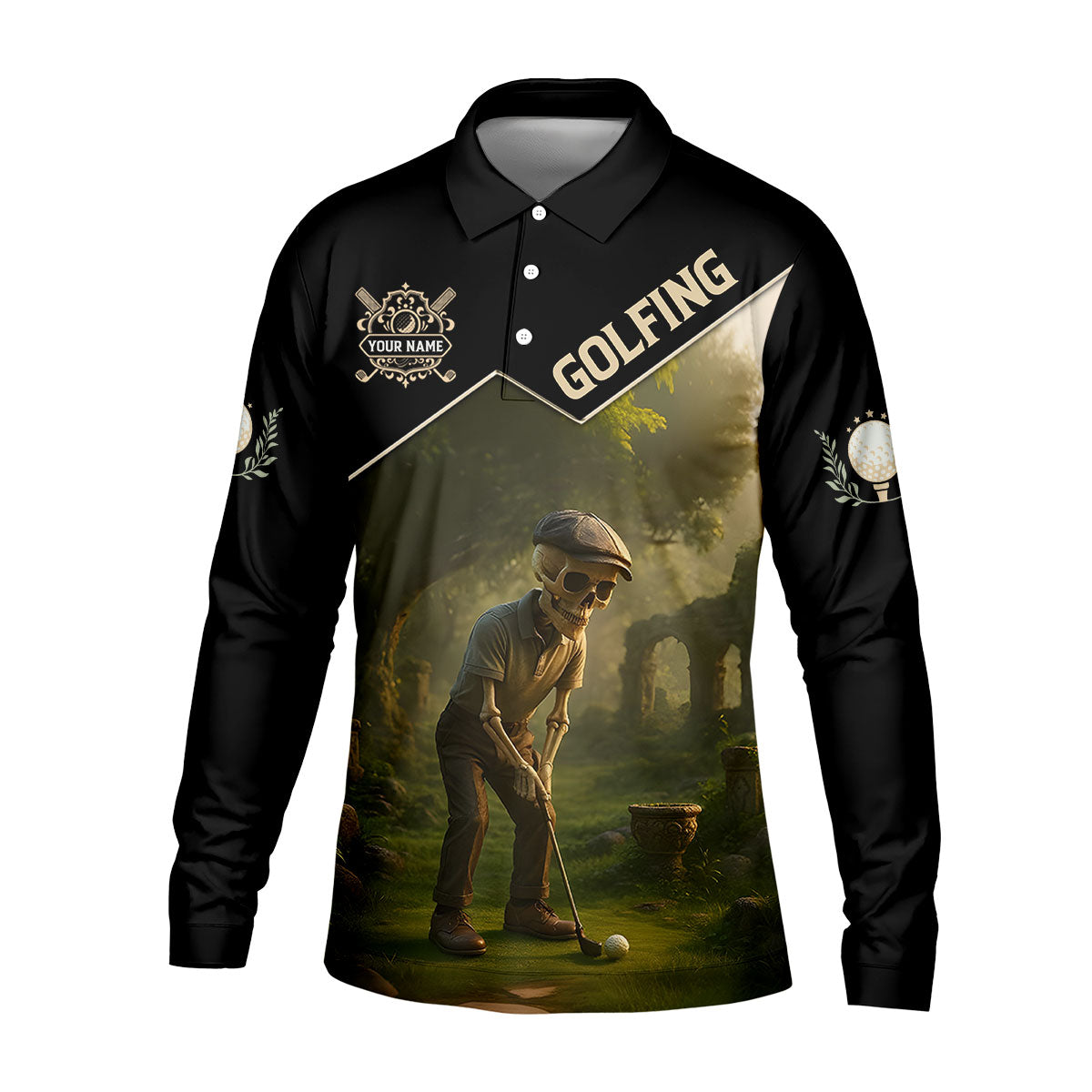 The Best Golf Slayer Custom Golf Polos For Men, Skull Shirt, Golf Shirts For Men, Gift For Golfers