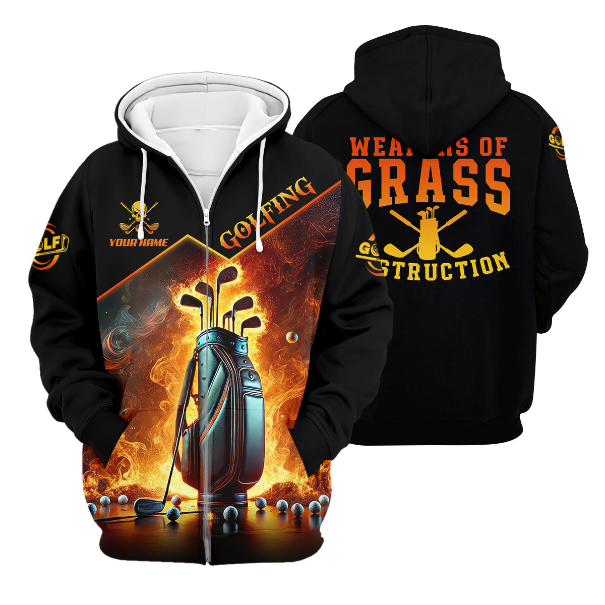 Weapons Of Grass Destruction Custom Men's Golf Polo Shirt, Dad Golf Gift