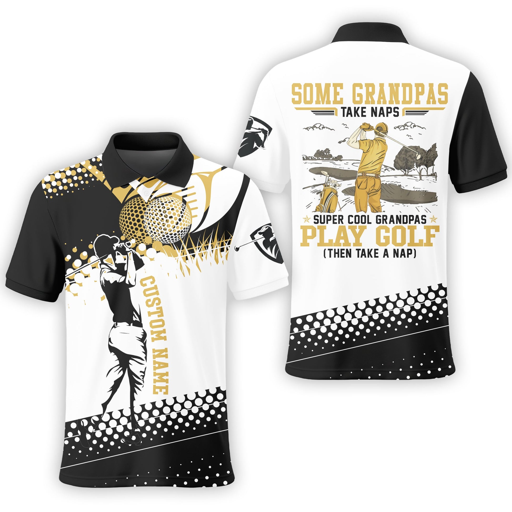 Some Grandpas Take Naps Custom Name Golf Polo Shirt, Golf Shirt, Gift For Golfers