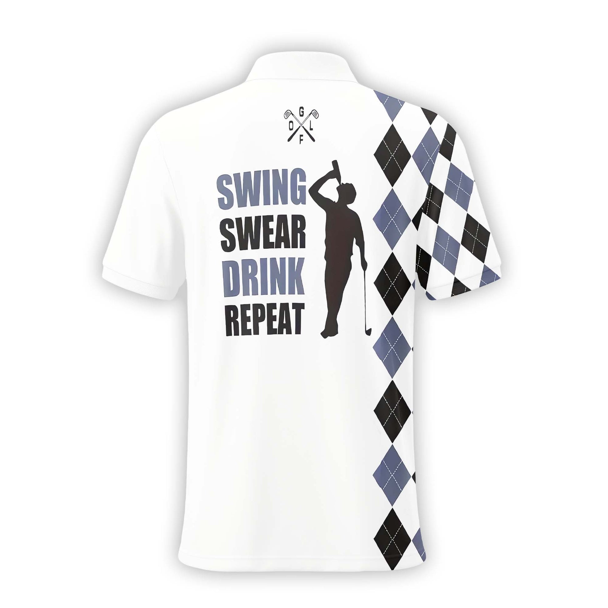 Swing Swear Drink Repeat Custom Name Golf Polo Shirt, Golf Shirt, Gift For Golfers